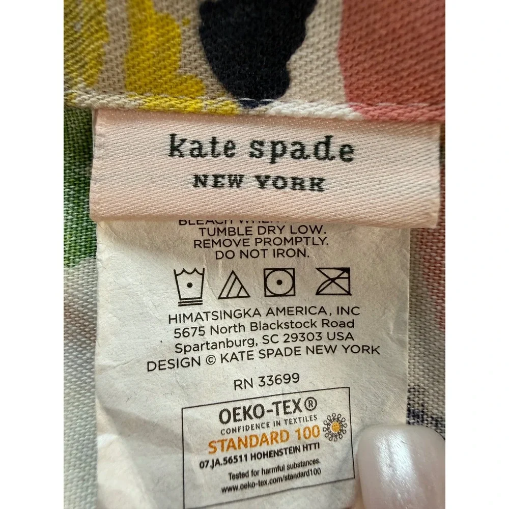 Kate Spade NY Shower Curtain Floral Pink Cotton Blend 72x72 Painterly Garden